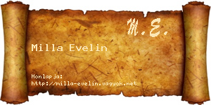 Milla Evelin névjegykártya
